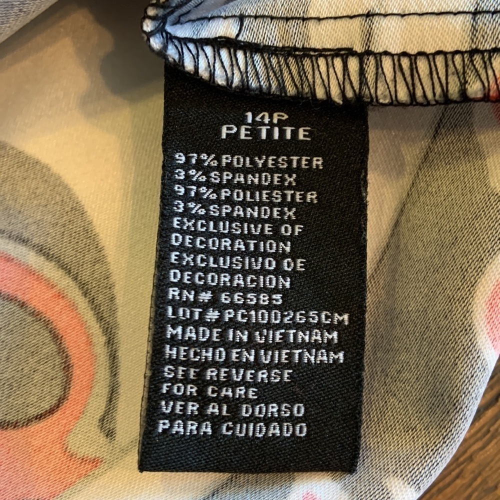 Perceptions Petite Floral Sleeveless Midi Sheath Dress Size 14P - Picture 6 of 6